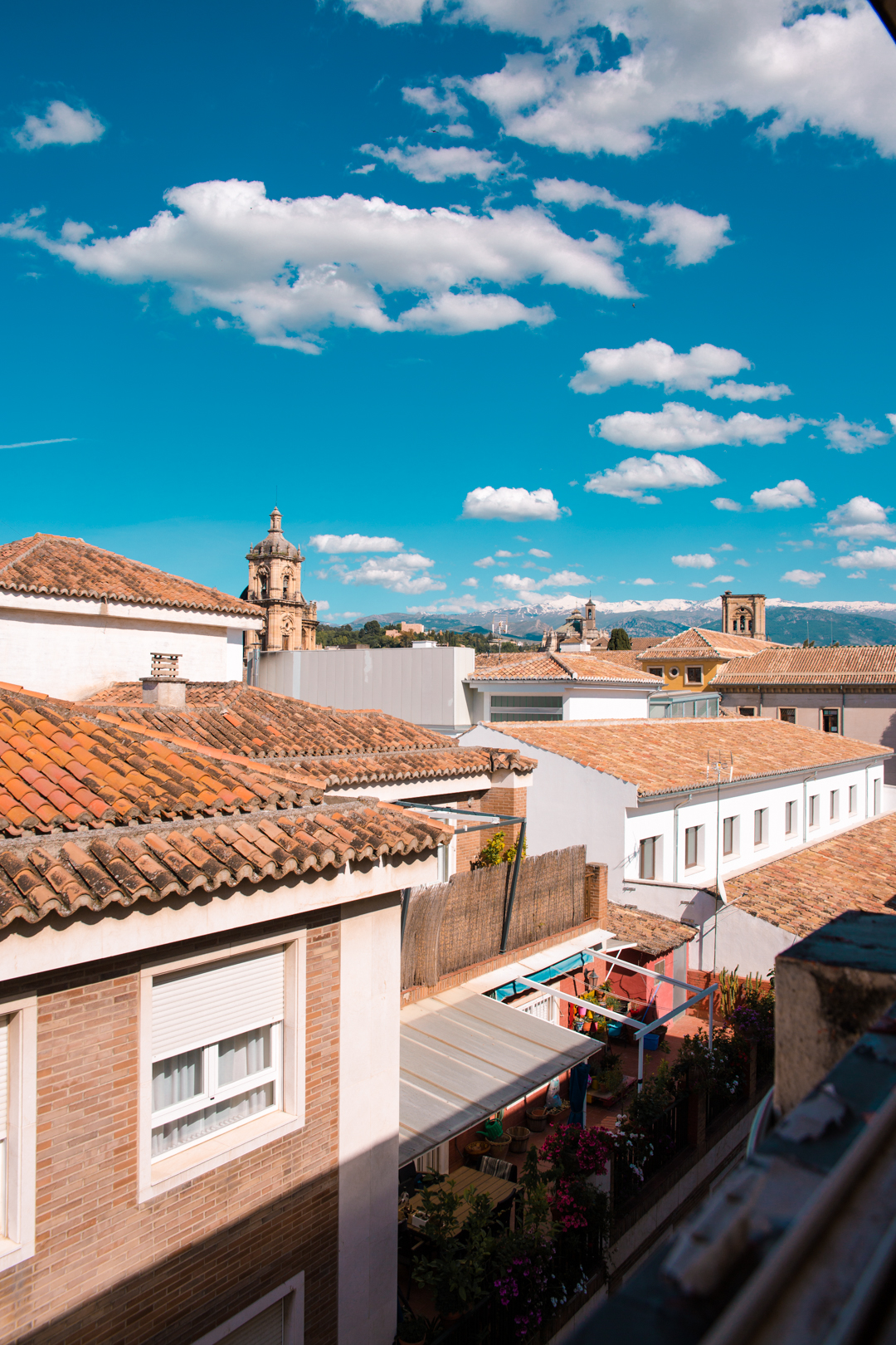 view from rooftop terrace of Monastery Adults Only hotel in Granada, Spain