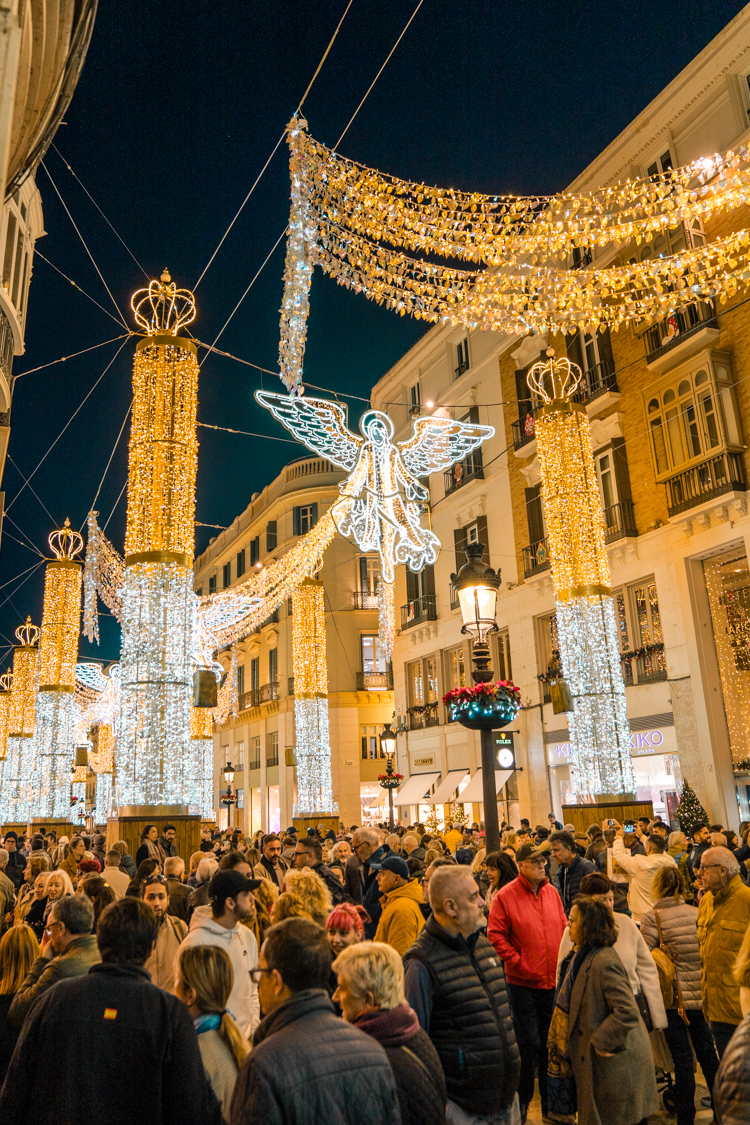 Calle Larios during Christmas time, in Malaga, Southern Spain