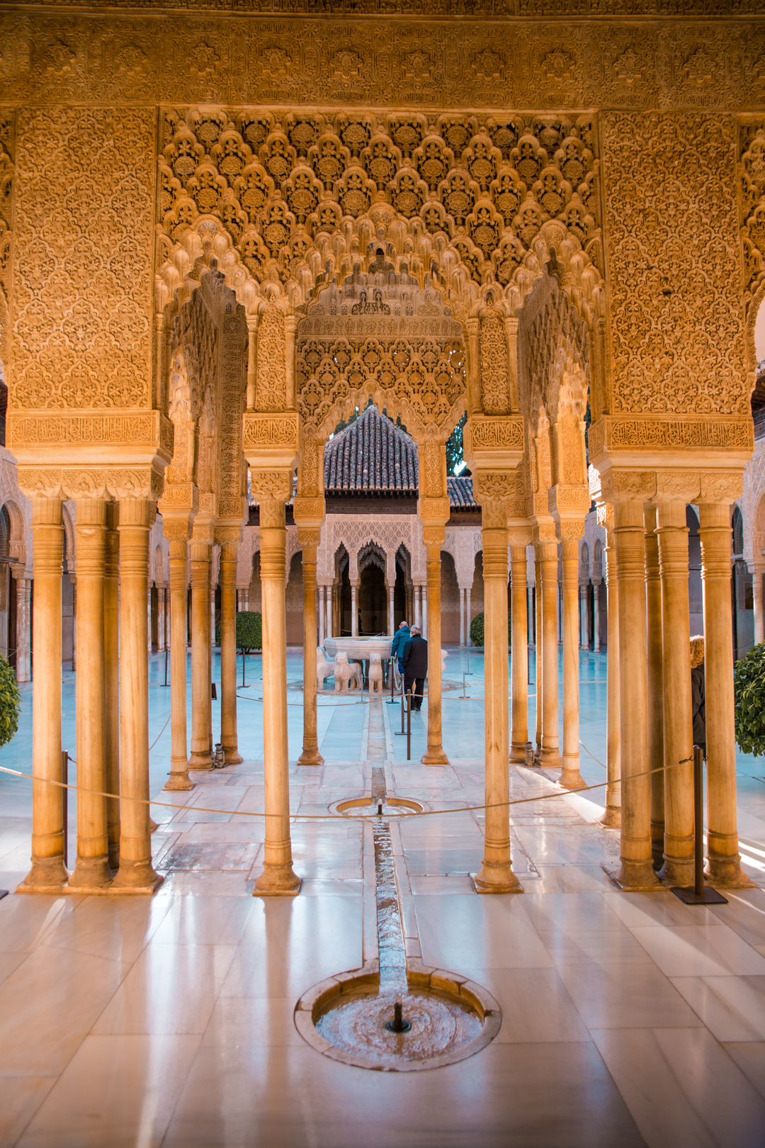 The Court of the Lions (Patio de los Leones) in Nasrid Palace, Alhambra, Granada.