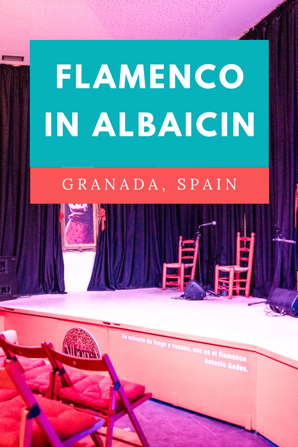 pinterest save image for flamenco shows in Albaicin, Granada