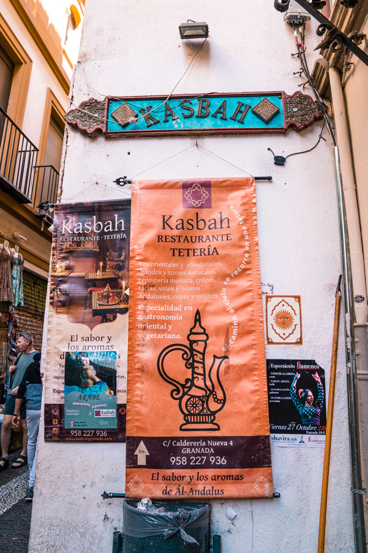 Kashab restaurant exterior in Granada, Spain