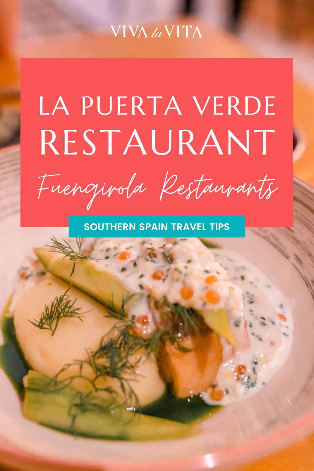 pinterest image for an article about la puerta verde restaurant in Fuengirola