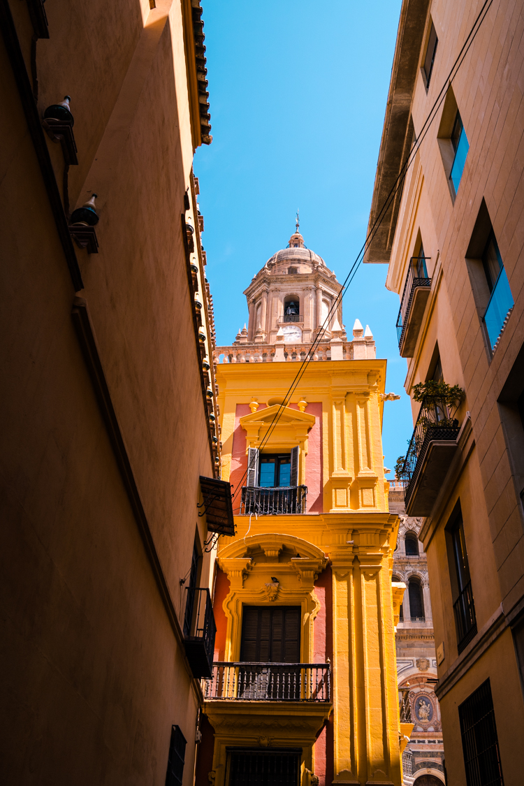 Malaga old town, view of the Cathedral