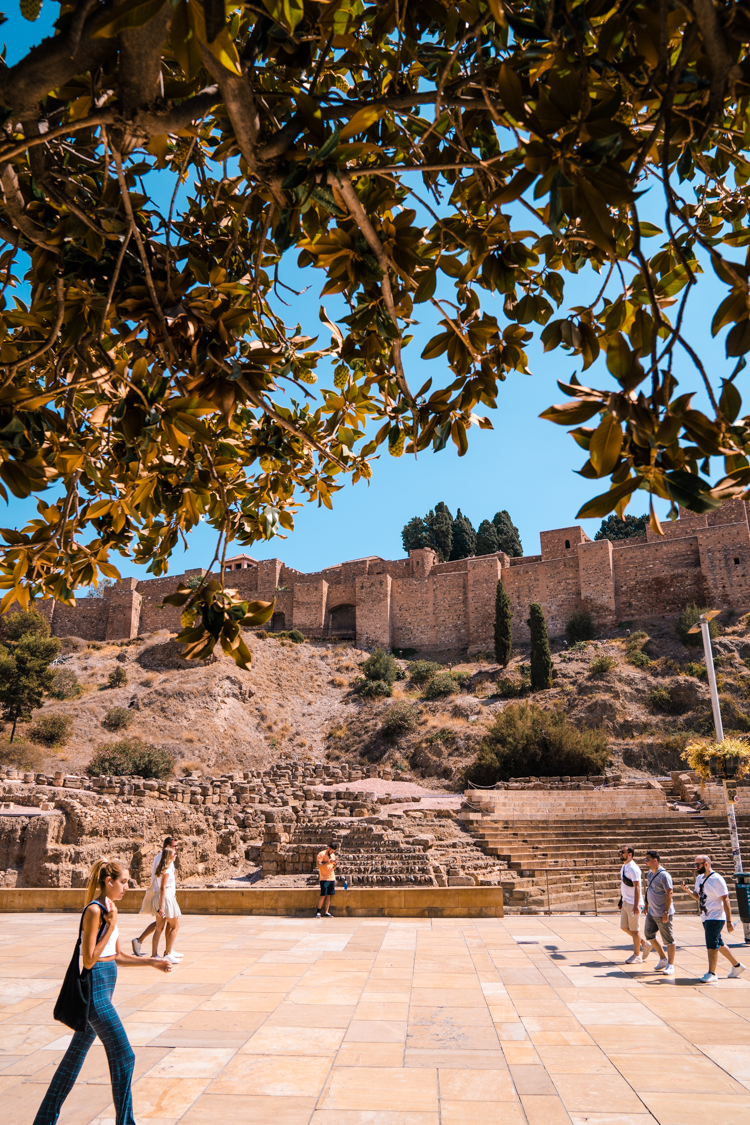 Views of the Alcazaba and the Roman Theater of Malaga.