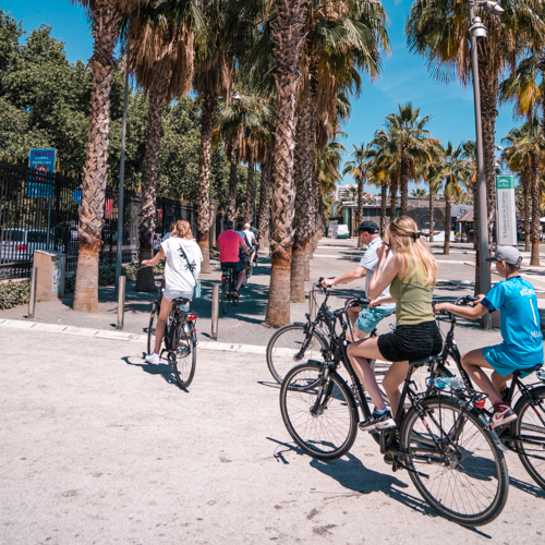 people taking part in Malaga bike tour