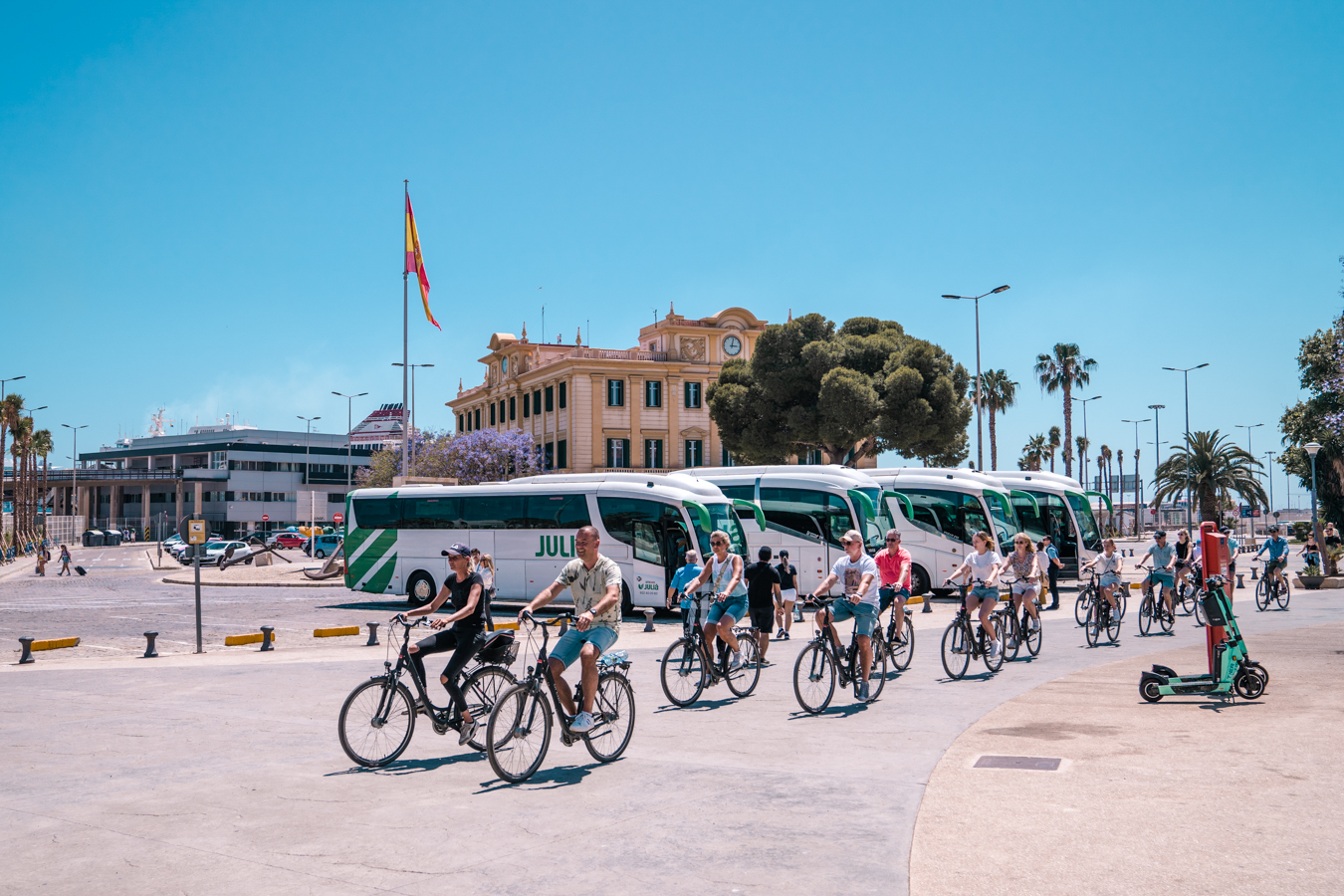 people taking part in electric bike tour in Malaga