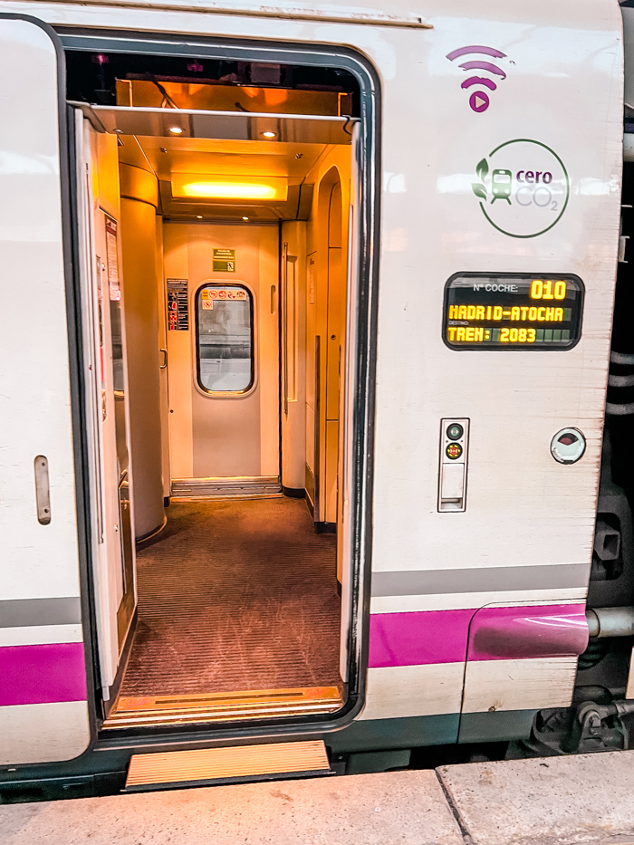 Renfe trains - entrance to the coach
