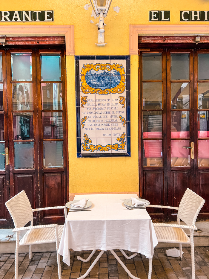 restaurant in Malaga old town, Spain