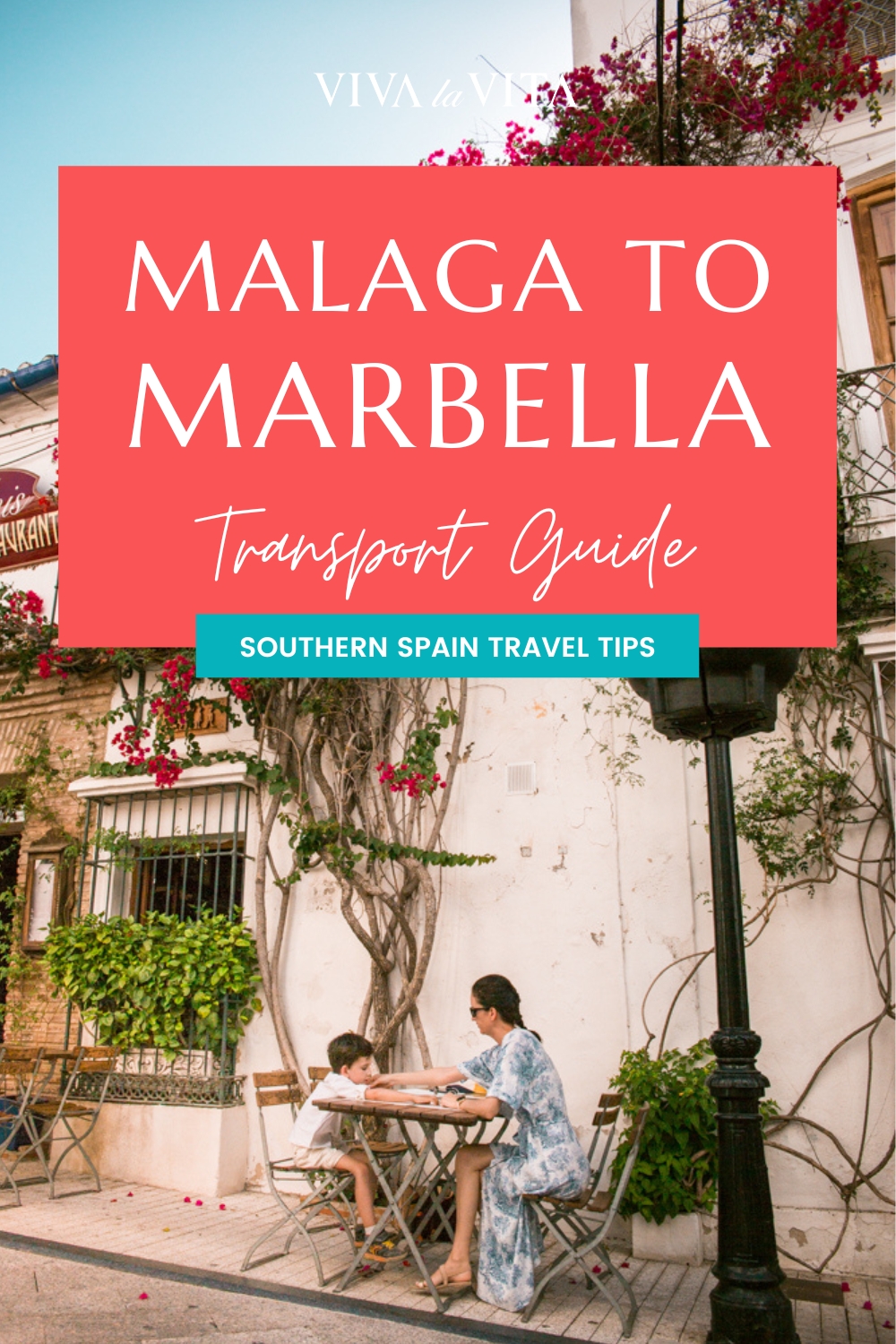 pinterest image for an article about how to get from malaga to marbella