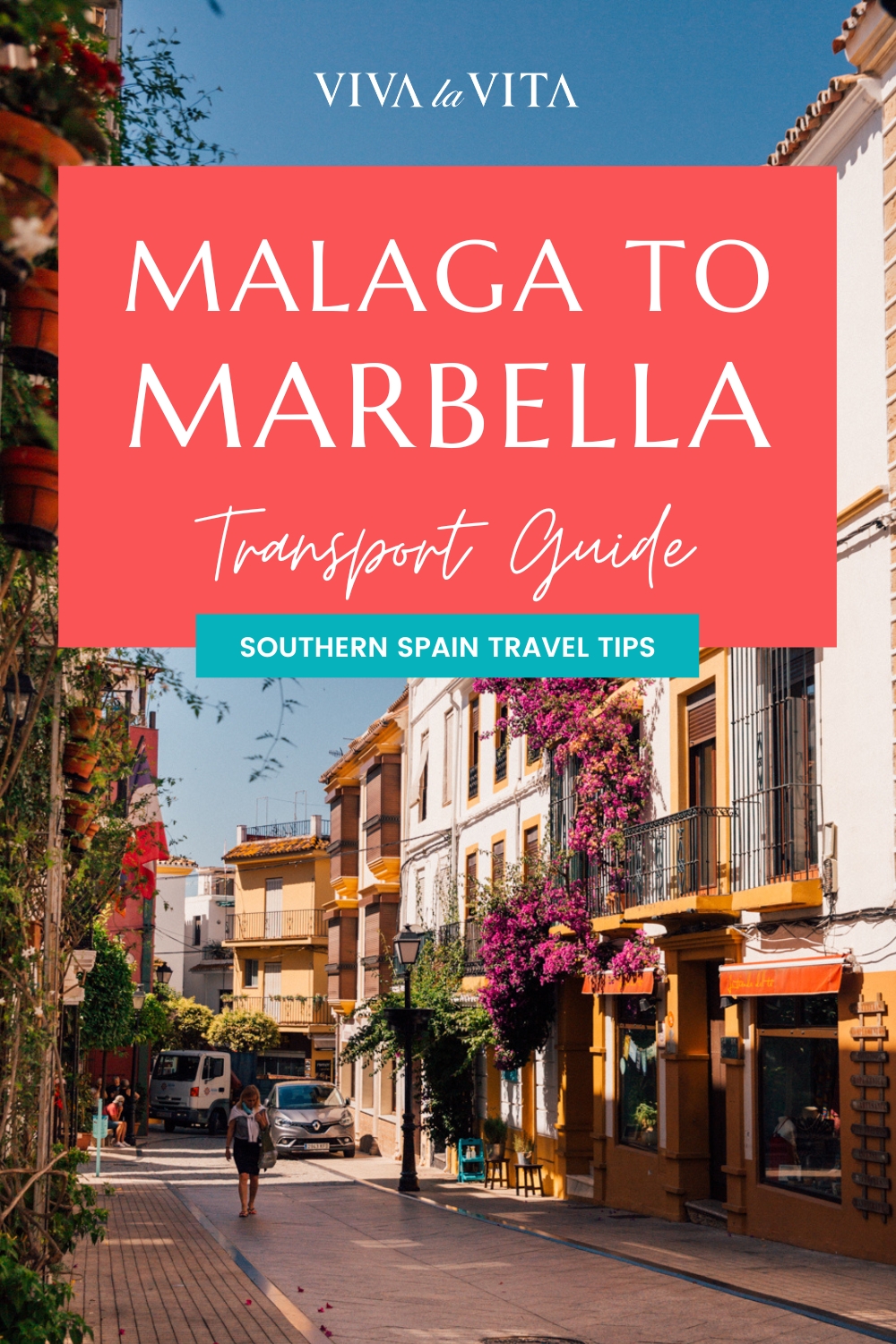pinterest image for an article about how to get from malaga to marbella