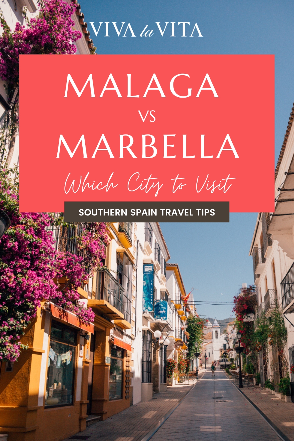 pinterest image for an article about malaga vs marbella - which city should you visit
