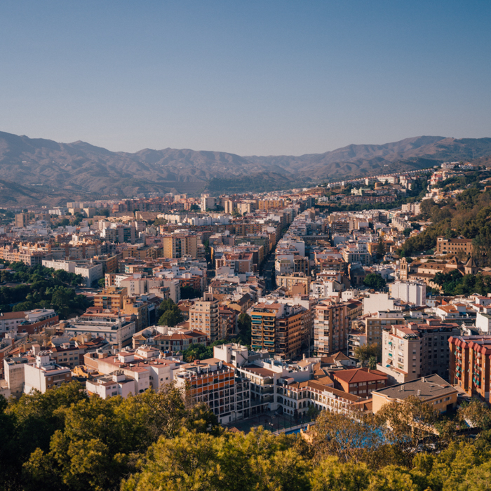 Malaga city views from Gibralfaro castle