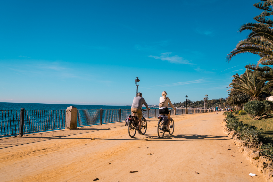 Bikes on Marbella's golden mile in southern spain