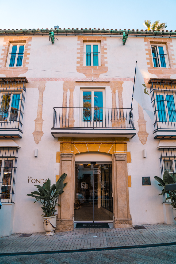 The entrance to the Fonda Hotel in Marbella old town, in Southern Spain.