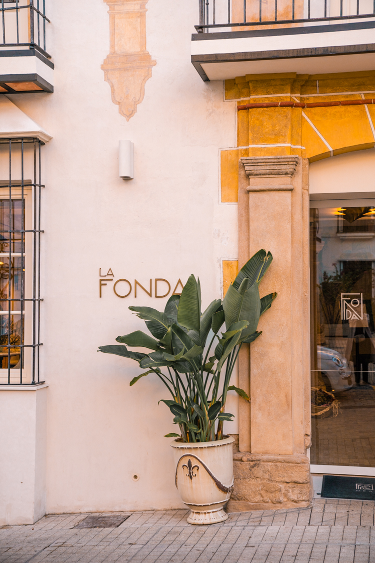 La Fonda hotel entrance in Marbella Old Town, Southern Spain