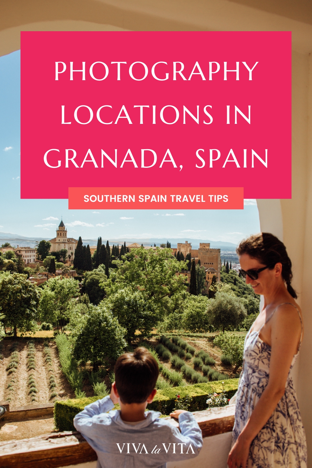 pinterest image for an article about the best photography locations in Granada, Spain