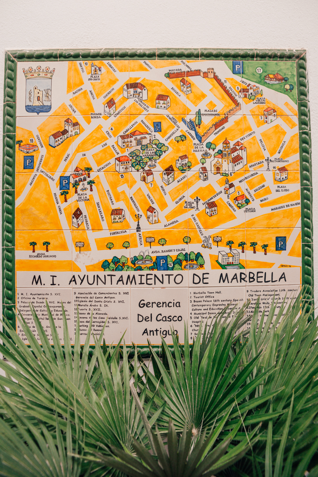 Tiled map of Marbella old town
