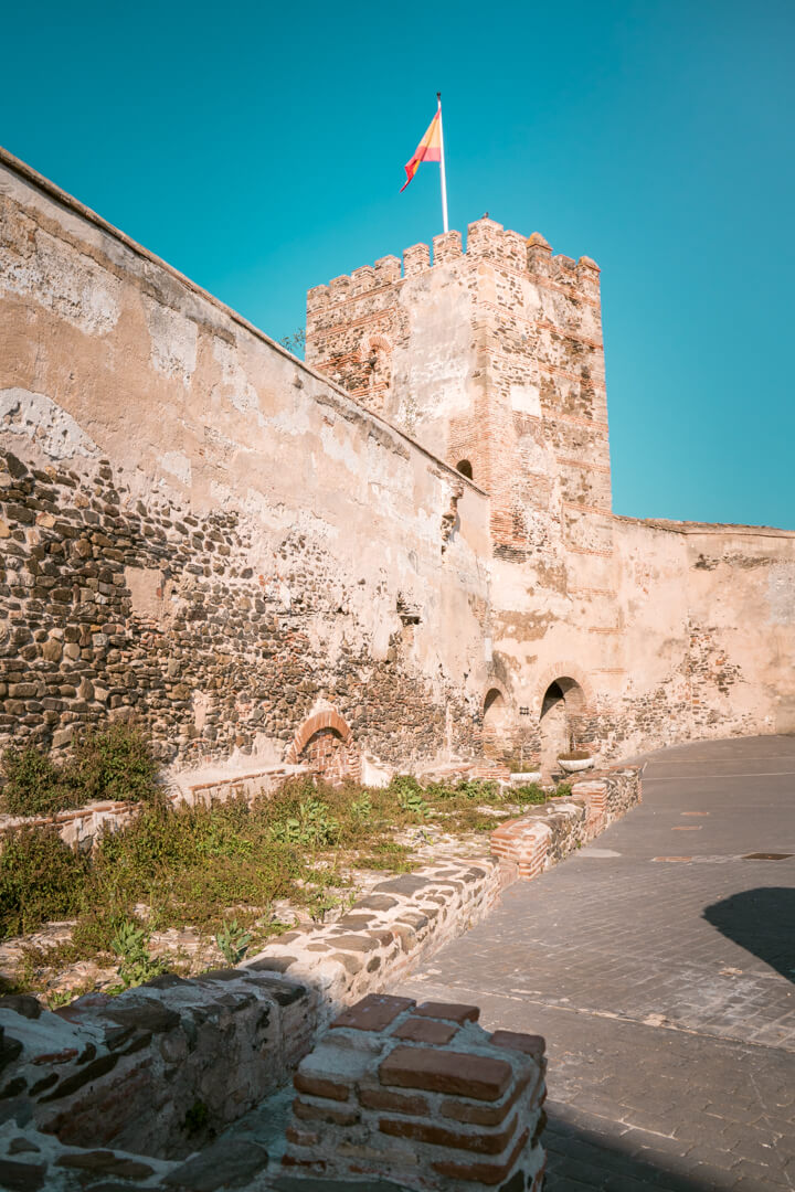 the tower of Fuengirola castle in summer