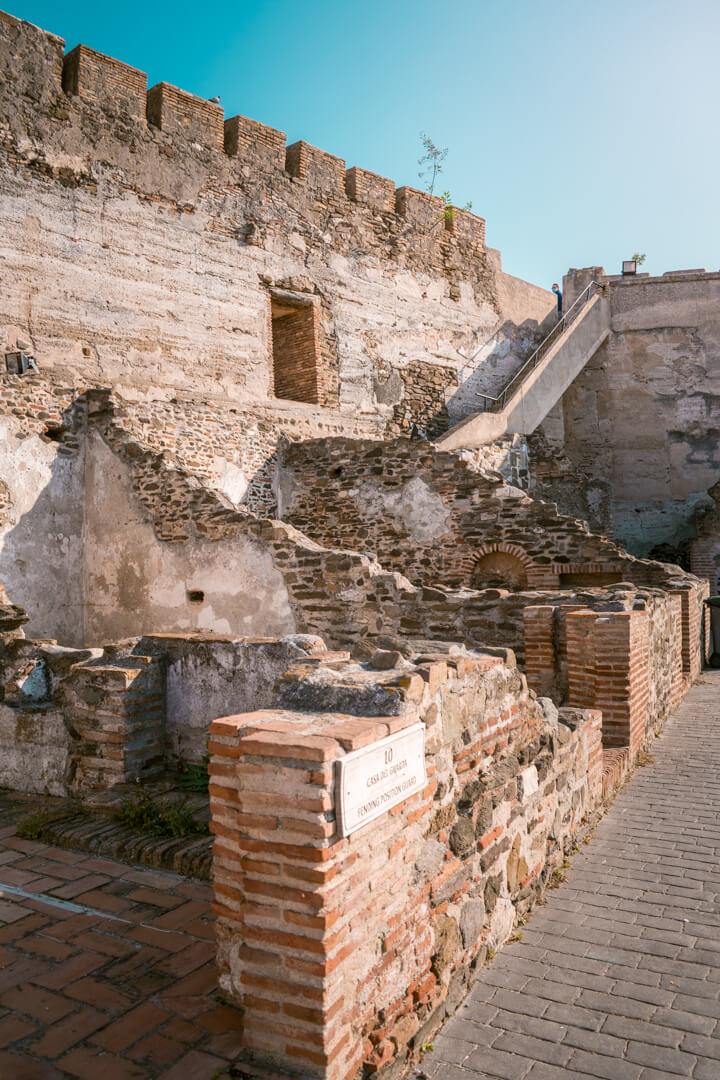 the interior courtyard of Fuengirola castle in summer