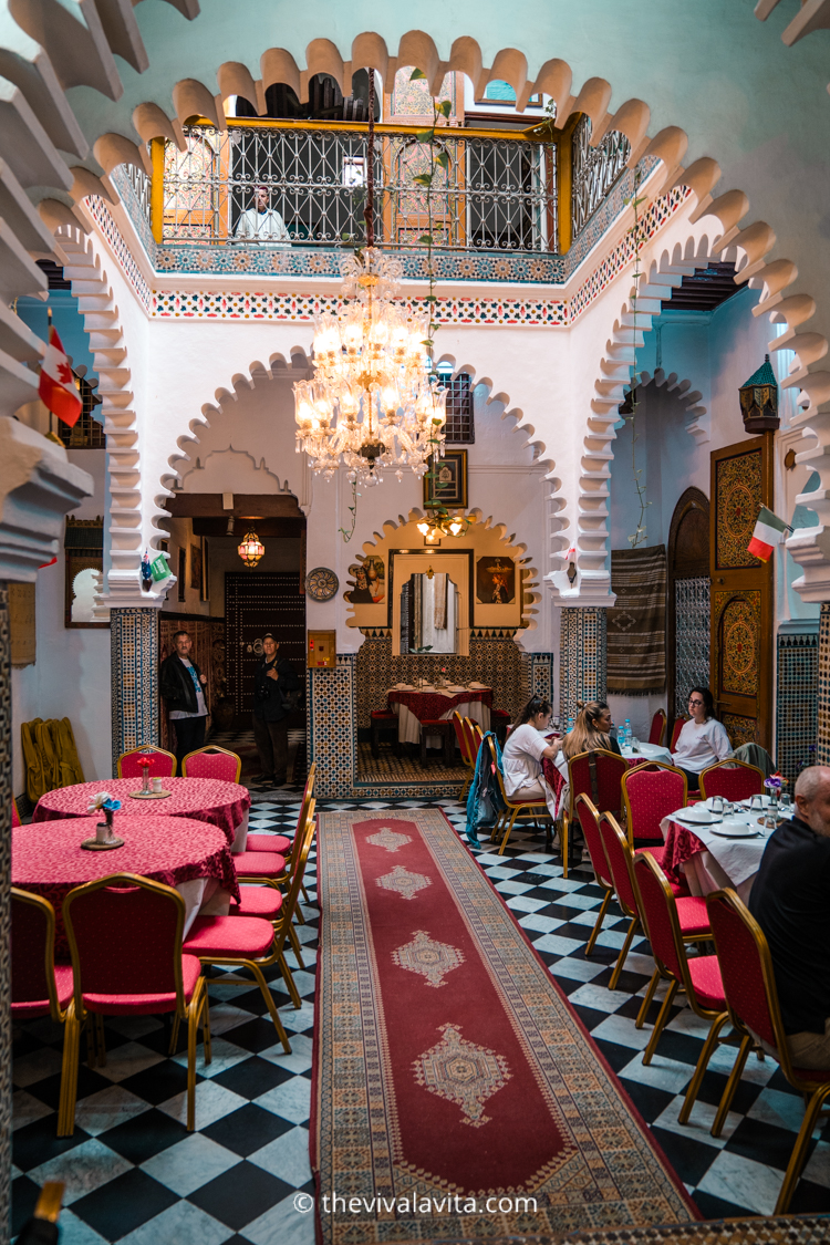lunch in a traditional Moroccan restaurant