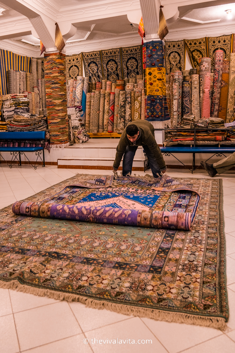 carpet shop in the Medina of Tetouan, Morocco