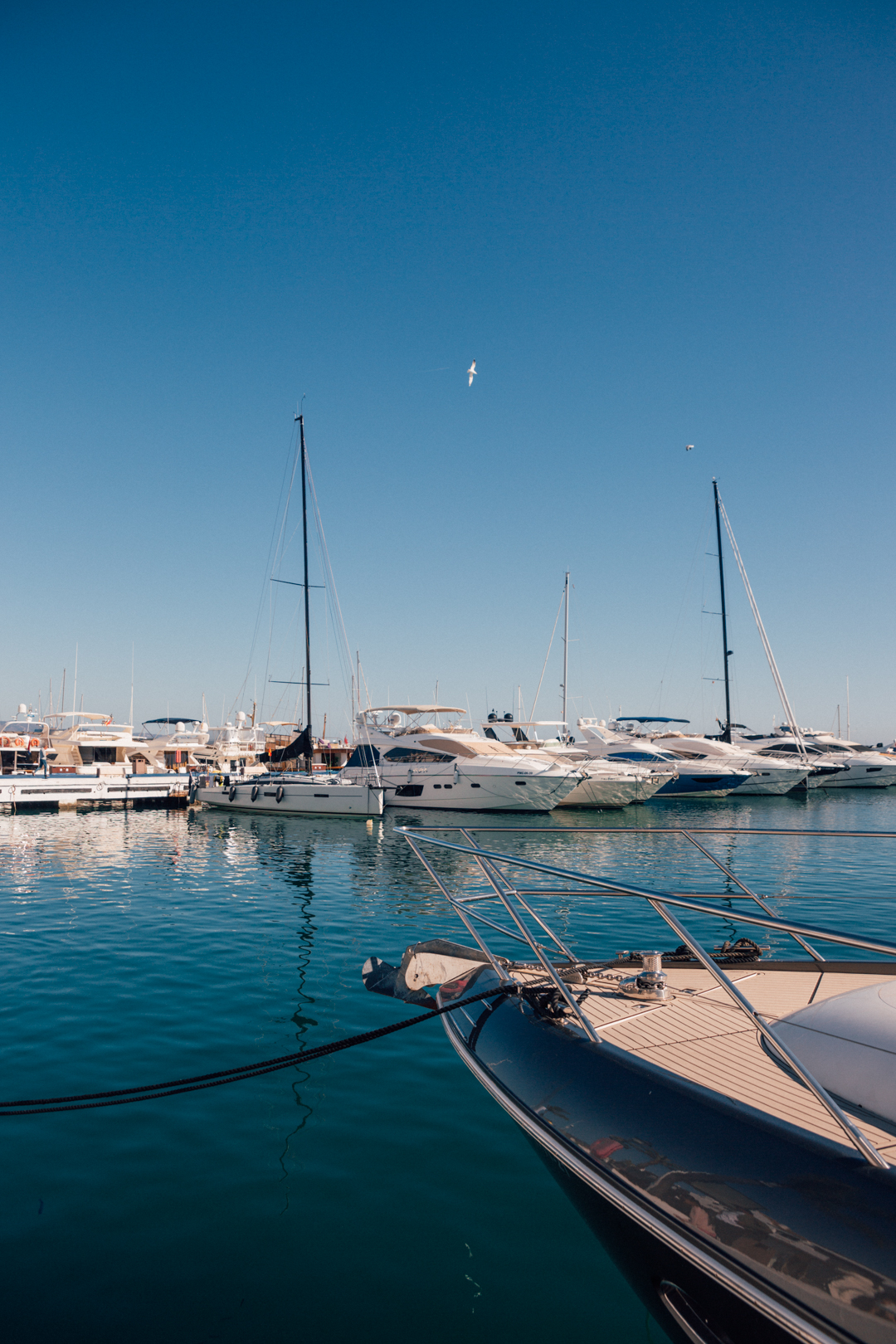 luxury yachts parked in Puerto Banus Marina, Marbella, Southern Spain