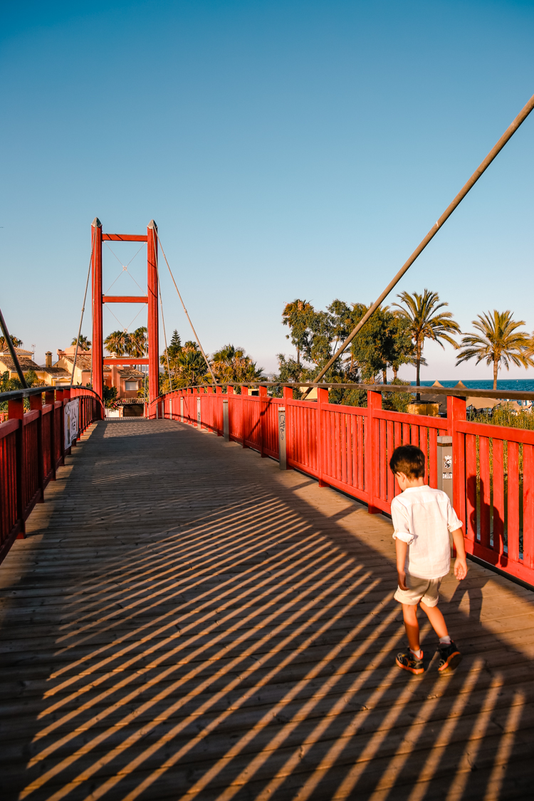 The red bridge of Puerto Banus in Marbella, Spain
