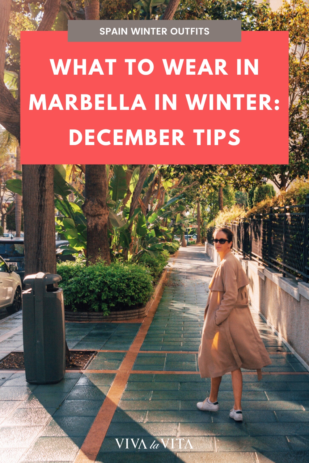 pin image for an article about what to wear in marbella in december