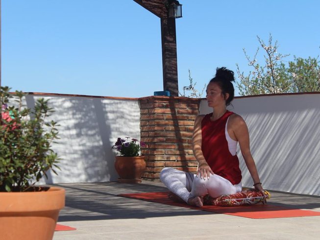 yoga teacher at a yoga retreat in Granada, Spain
